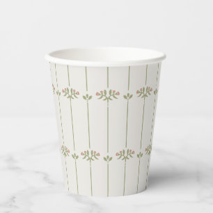 Victorian Botanical Traditional Stripes Paper Cups