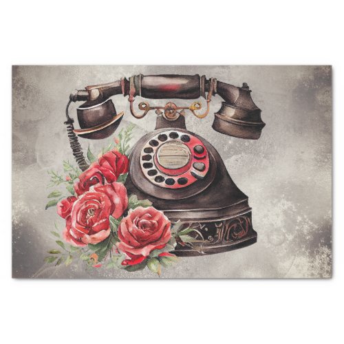 Victorian Boudoir  Antique Gold Rose Telephone Tissue Paper