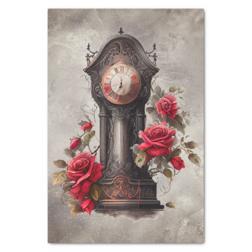 Victorian Boudoir  Antique Grandfather Clock Tissue Paper