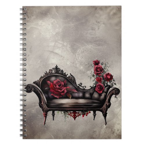 Victorian Boudoir  Chaise Fainting Lounger Couch Notebook