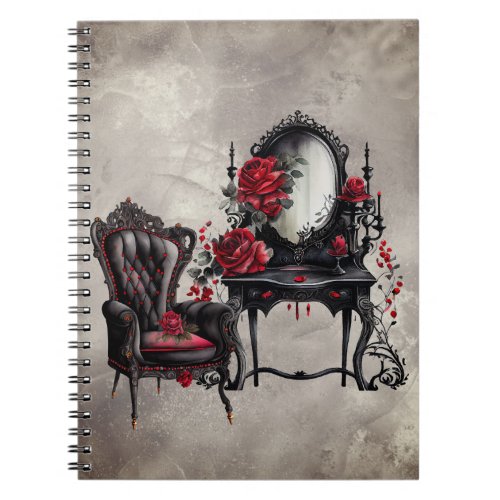 Victorian Boudoir  Old Vanity and Parlor Armchair Notebook