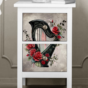 Victorian Boudoir   Pedal Harp Music Instrument Tissue Paper