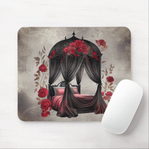 Victorian Boudoir  Shabby Canopy Scarf Poster Bed Mouse Pad