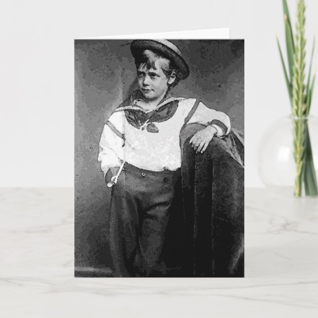 Victorian Boy Holiday Card (Front)