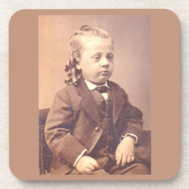 Victorian boy with unfortunate hair style coaster (Front)