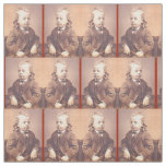 Victorian boy with unfortunate hair style primt fabric