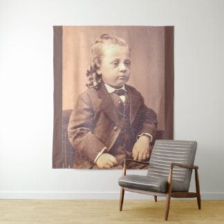 Victorian boy with unfortunate hair style primt tapestry