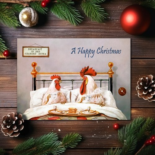 Victorian Breakfast in Bed Christmas Card