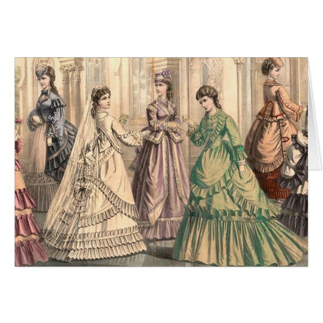 Victorian Bride and Attendants Cards (Front Horizontal)