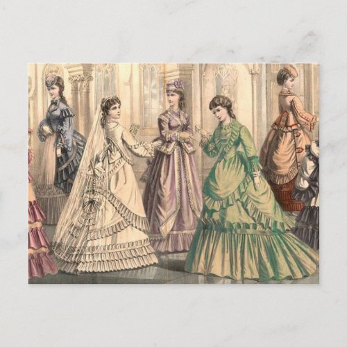 Victorian Bride and Attendants Postcard
