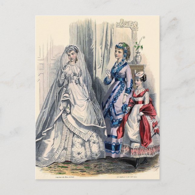"Victorian Bride and Maids of Honor" Postcard (Front)