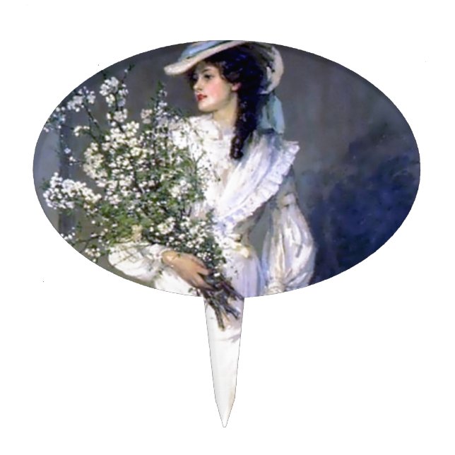 Victorian bride wedding fashion cake topper (Front)