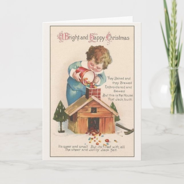 Victorian Bright and Happy Christmas Greeting Card (Front)
