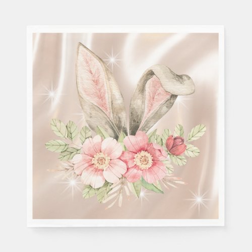 Victorian Bunny Floral Paper Napkins