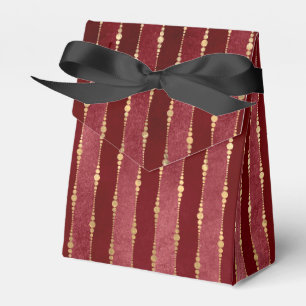 Victorian Burgundy and Gold Stripe Favor Boxes
