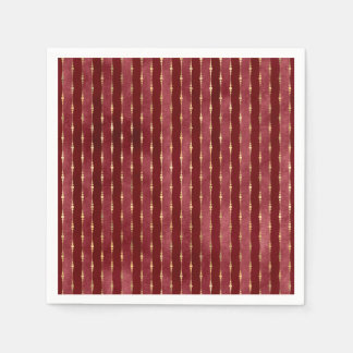 Victorian Burgundy and Gold Stripe Napkins