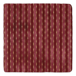 Victorian Burgundy and Gold Stripe Trivet