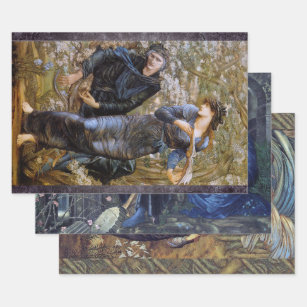 VICTORIAN BURNE-JONES PAINTINGS DECOUPAGE WRAPPING PAPER SHEETS