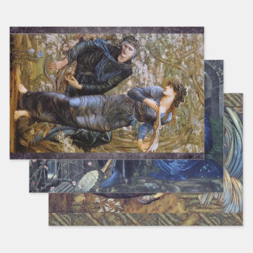 VICTORIAN BURNE_JONES PAINTINGS DECOUPAGE WRAPPING PAPER SHEETS