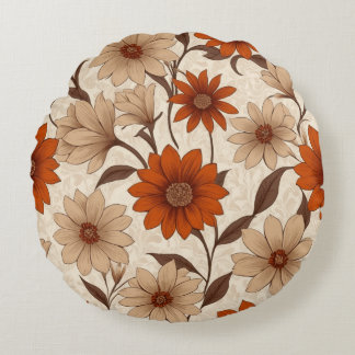 Victorian burnt orange floral pillow pillow