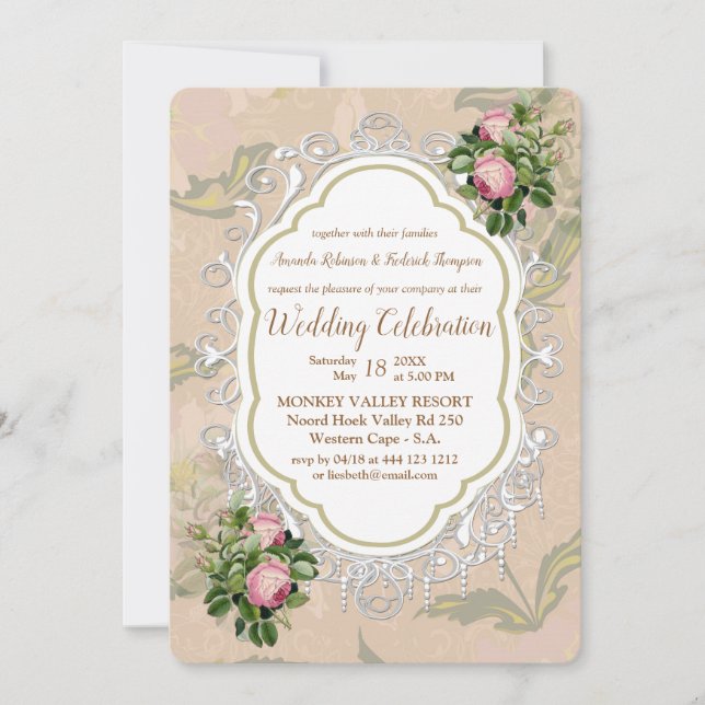 Victorian Bush Garden Wedding Invitation (Front)
