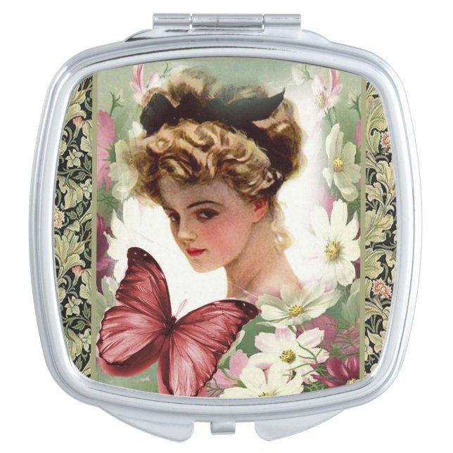 Victorian Butterfly Compact Mirror (Front)