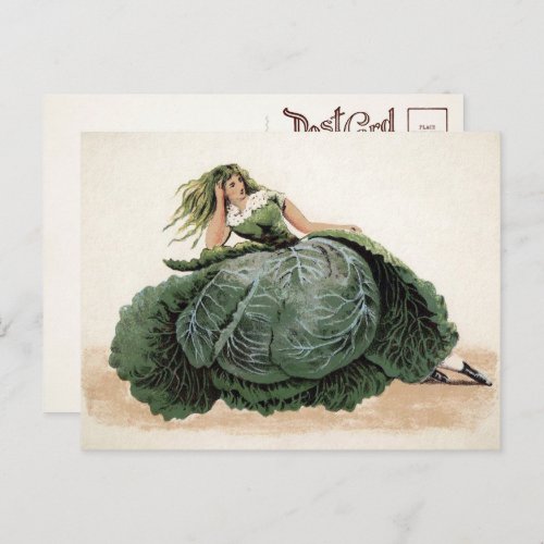Victorian Cabbage Girl Postcard 