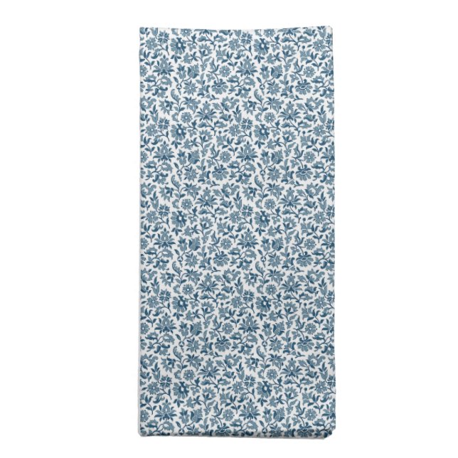 Victorian Calico 2, Blue Cloth Napkin (Folded)