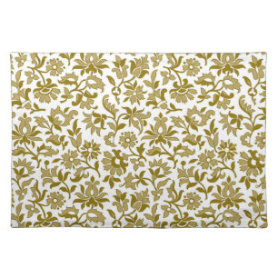 Victorian Calico 2, Goldenrod Cloth Placemat