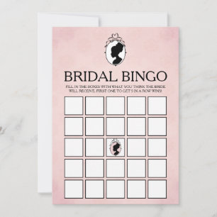 Victorian Cameo Bridal Shower Bingo Game Card
