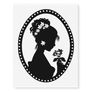 Victorian Cameo Silhouette Temporary Tattoos