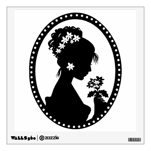 Victorian Cameo Silhouette Wall Sticker (Front)