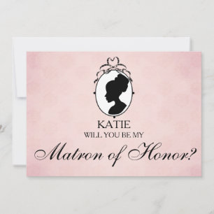 Victorian Cameo Will You Be My Matron of Honor Invitation