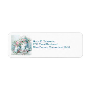 Victorian Candle and Christmas Florals Label