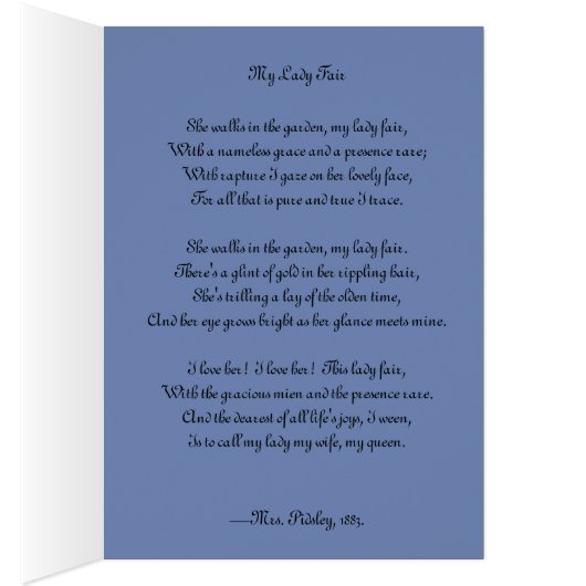 Victorian card —love, poem (Inside (Right))