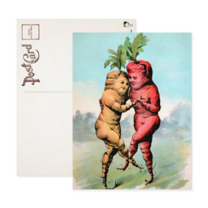 Victorian Carrot Dance Postcard
