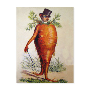 Victorian Carrot Man Postcard