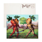 Victorian Carrots Duel Postcard