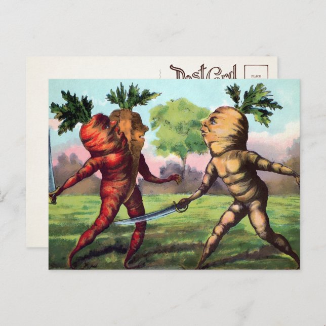 Victorian Carrots Duel Postcard  (Front/Back)