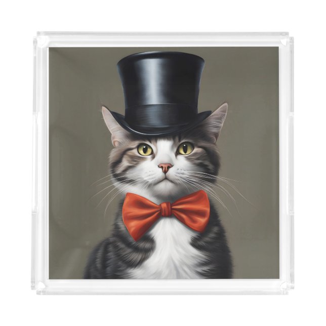 Victorian Cat Acrylic Tray (Front)