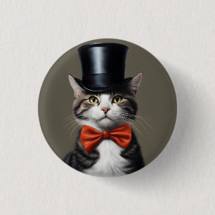 Victorian Cat Button