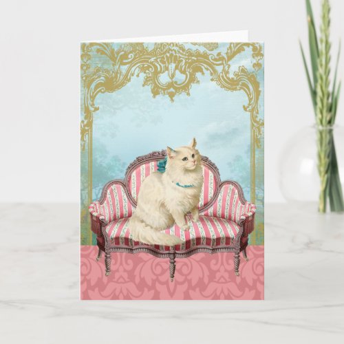 Victorian Cat Card