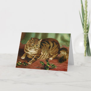 Victorian Cat Christmas Card Helena Maguire