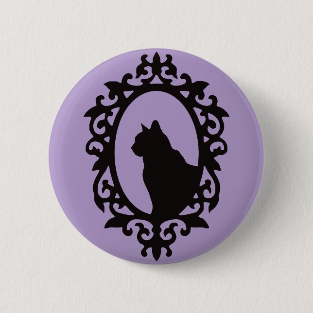 Victorian Cat Gothic Button (Front)