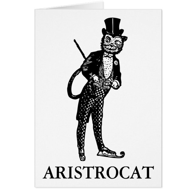 Victorian Cat Greeting Card, Aristrocat Cards (Front)