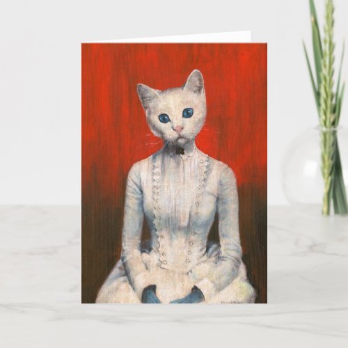 Victorian Cat Lady Greetings Card