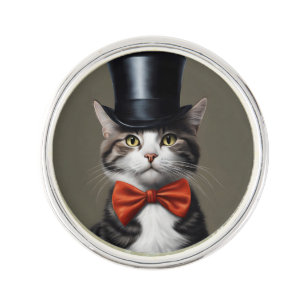 Victorian Cat Lapel Pin