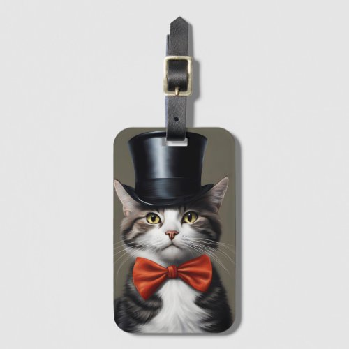Victorian Cat Luggage Tag
