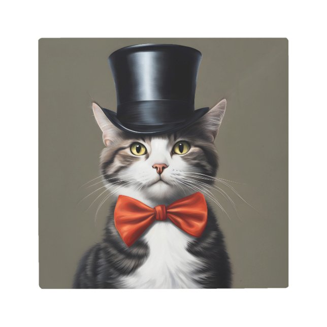 Victorian Cat Metal Print (Front)