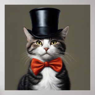 Victorian Cat Poster